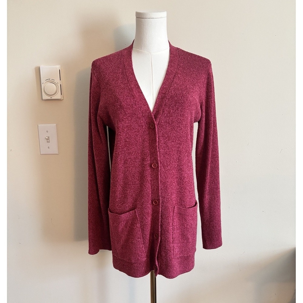Vintage Quiet Luxury Winter Silks Knit Cardigan Sweater Pink Womens Small Cute